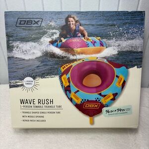 DBX Wave Rush 1-Person Towable Triangle Tube - Blue, Purple & Yellow  NEW